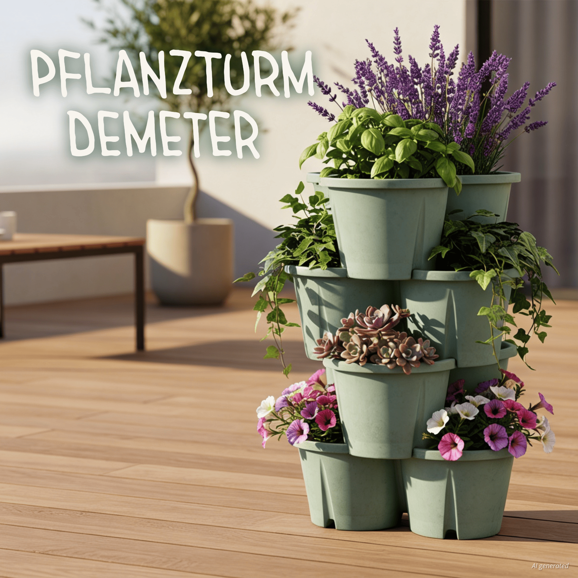 Pflanzturm Demeter - Pastellmintgrün