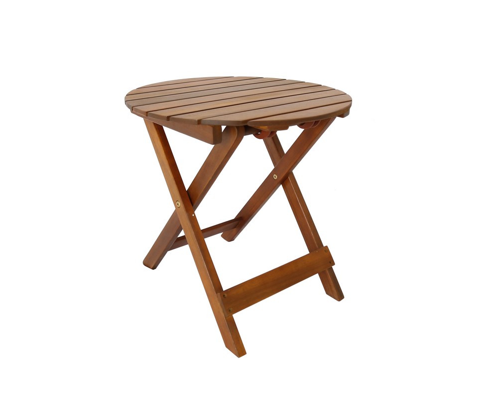 Gartentisch rund Ø 46 x 45 cm – Akazie Massivholz – klappbar, geölt