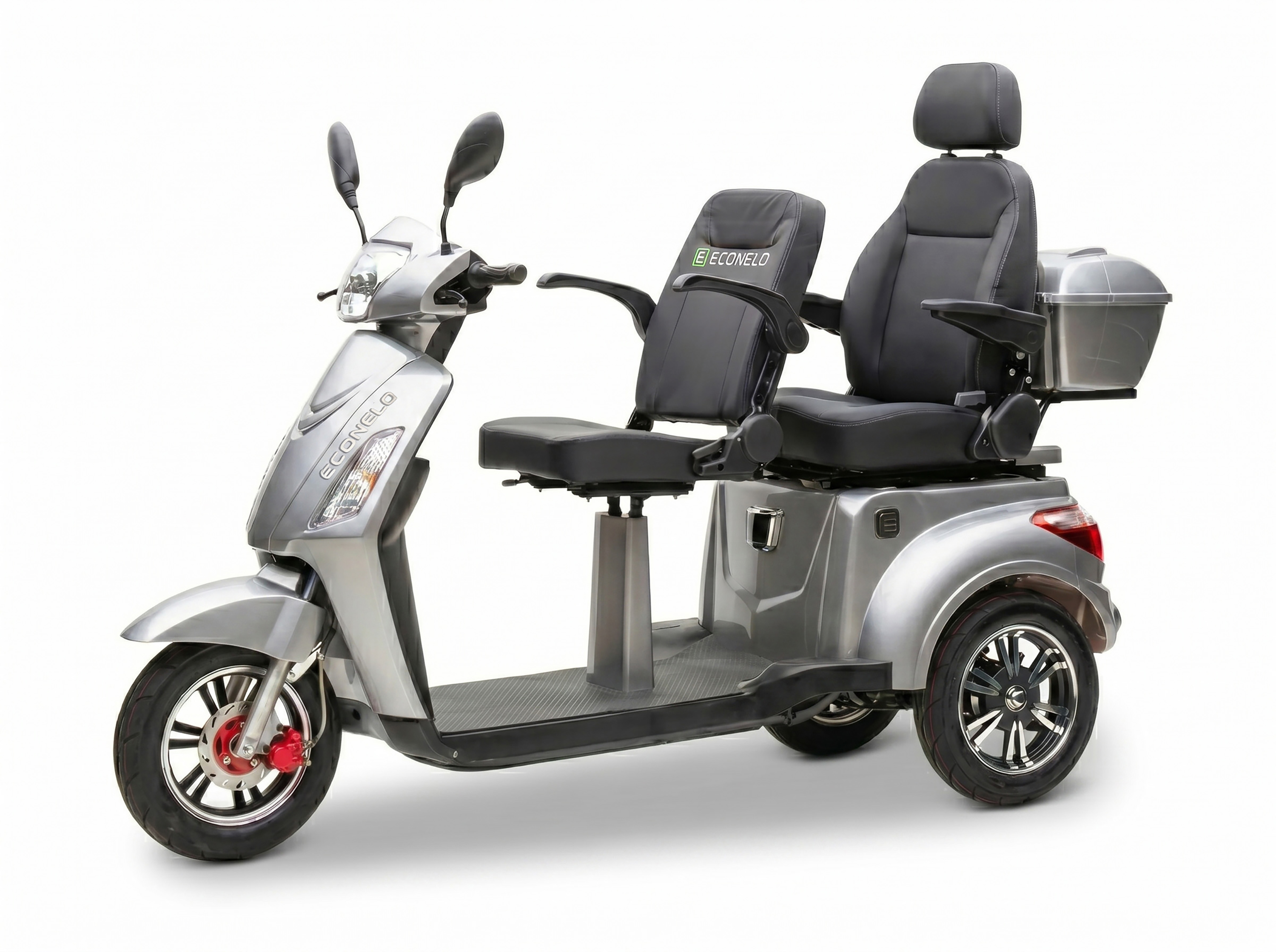 E-Seniorenmobil Billy 2.0, Lithium-Akku, 3-Rad, 1000 Watt, Komfort-Sitz, Silber