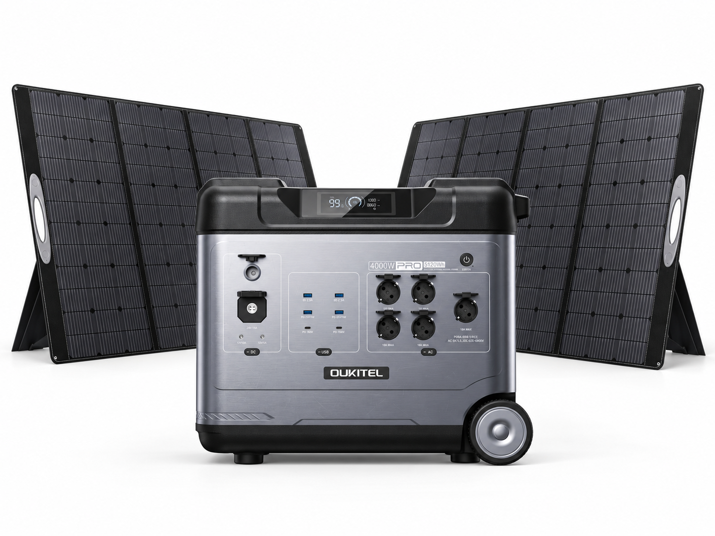 OUKITEL P5000 Pro 5120Wh + 2x 400W Solarpanel Set mit USV & App