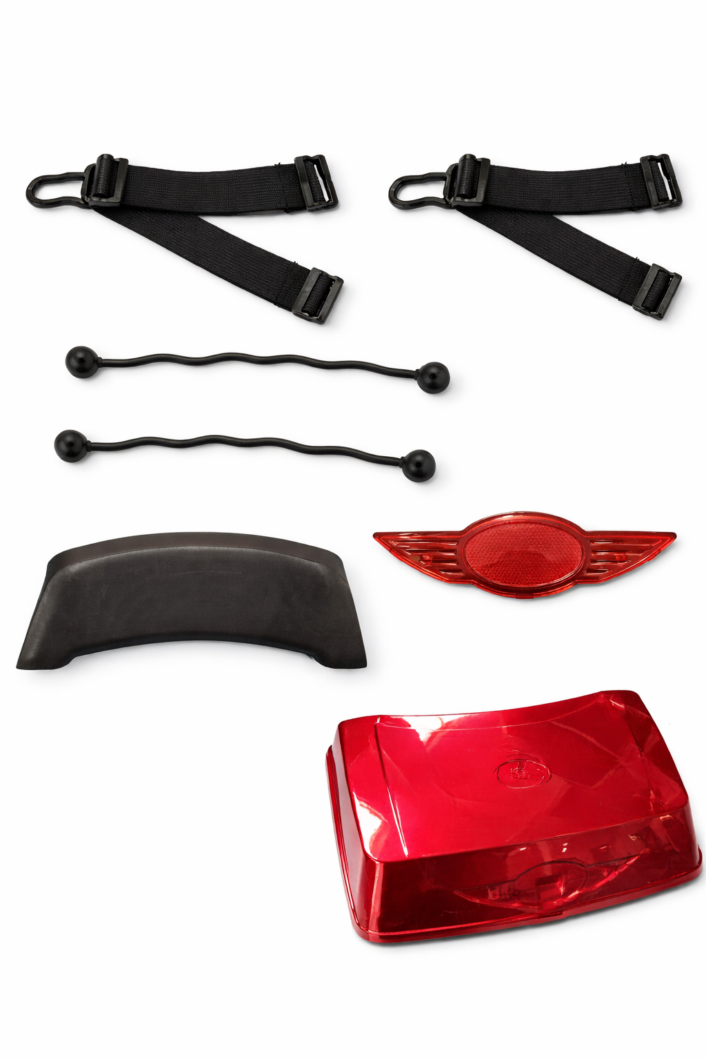 Heck-Staubox mit Rückenlehne passend für Elektromobil P1000 & P4000 - Rot