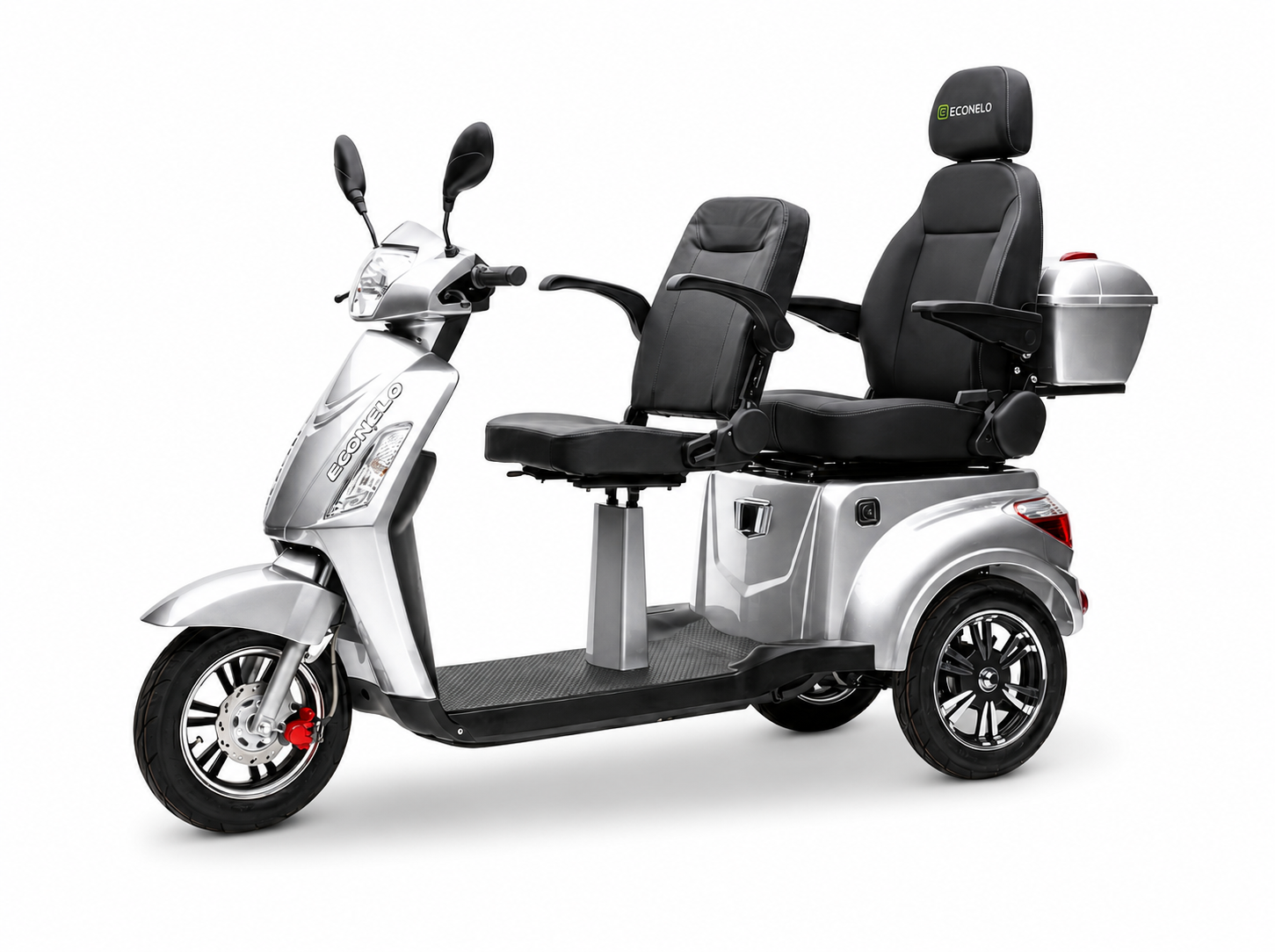 E-Seniorenmobil Billy 2.0, Lithium-Akku, 3-Rad, 1000 Watt, Komfort-Sitz, Silber