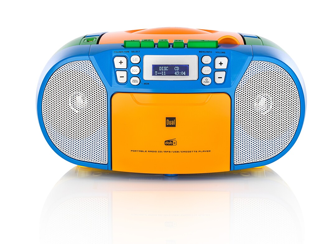 Dual DAB-P 210 DAB+ CD-Boombox mit Kassette und USB - Bunt