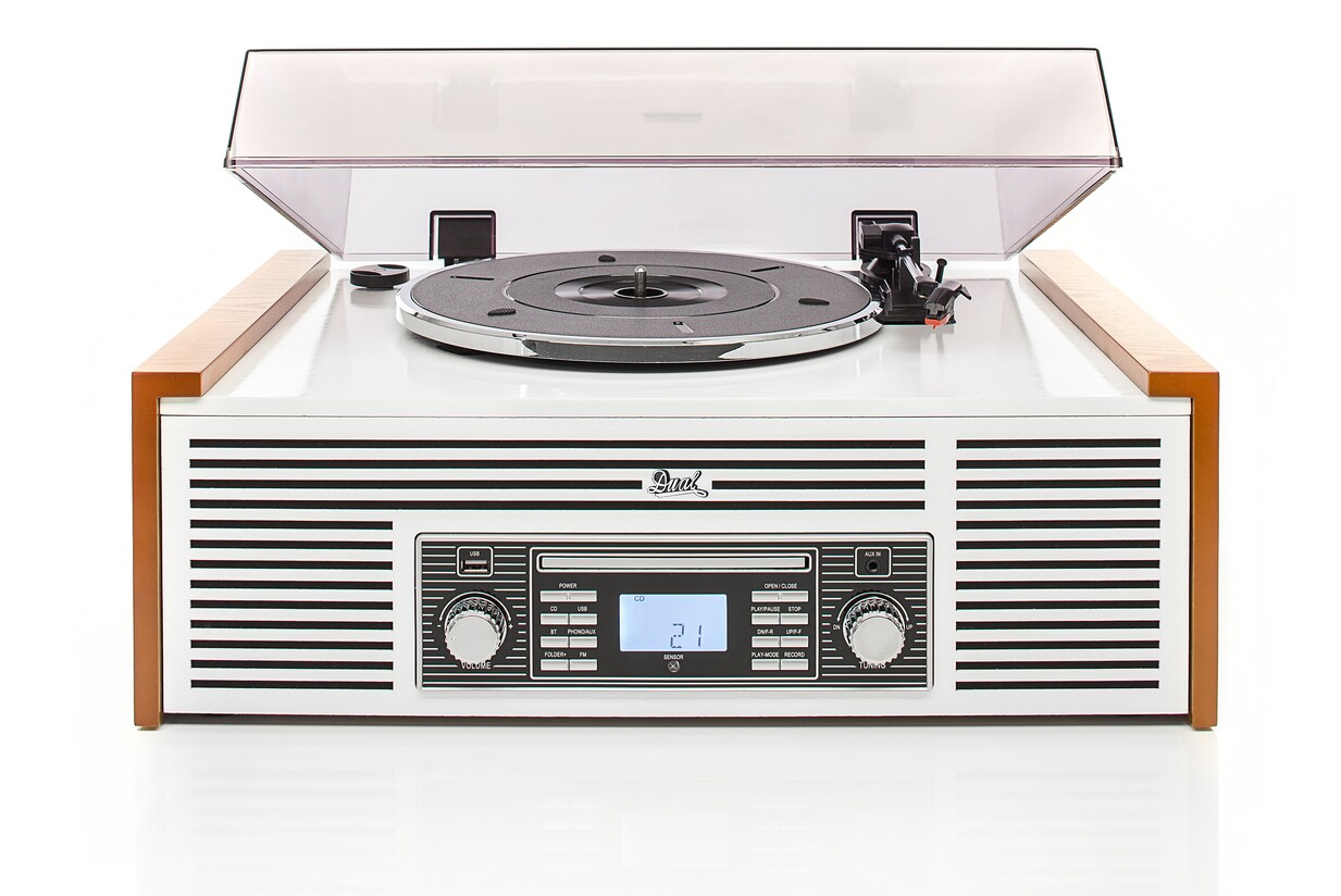 Dual NR 7 Retro-Stereoanlage mit Plattenspieler, CD, USB und Bluetooth
