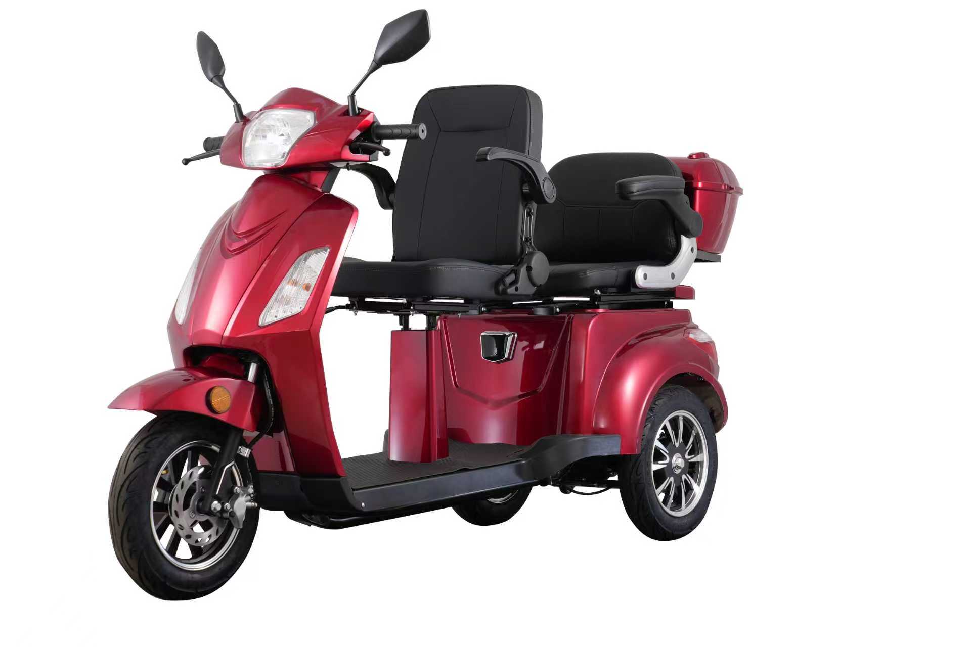 E-Seniorenmobil DOLLY 2.0, Lithium-Akku, 3-Rad, 1000 Watt, 2-Sitzer, Rot