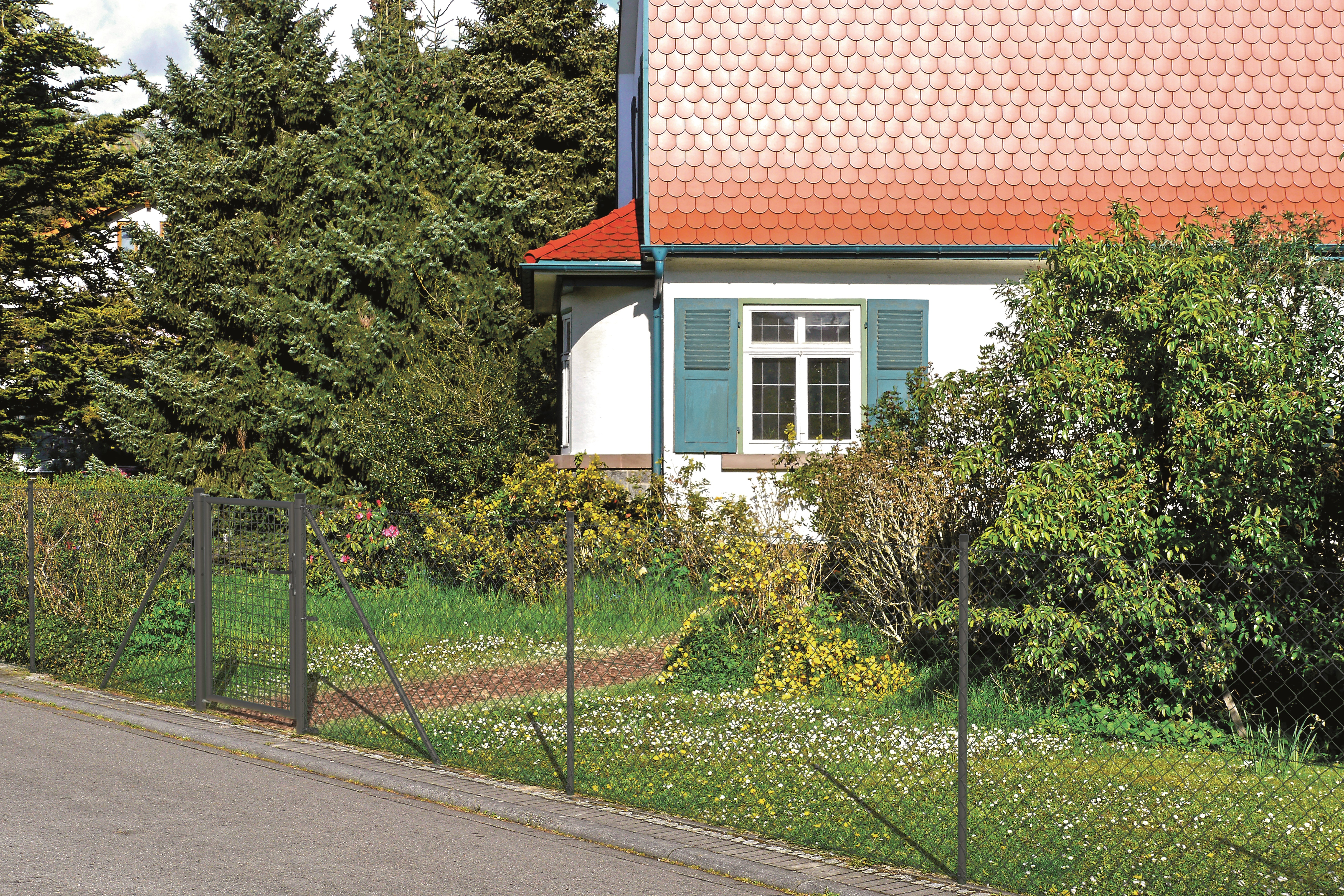 Maschendrahtzaun Set 25 m 1000 mm Anthrazit mit Bodenhülse