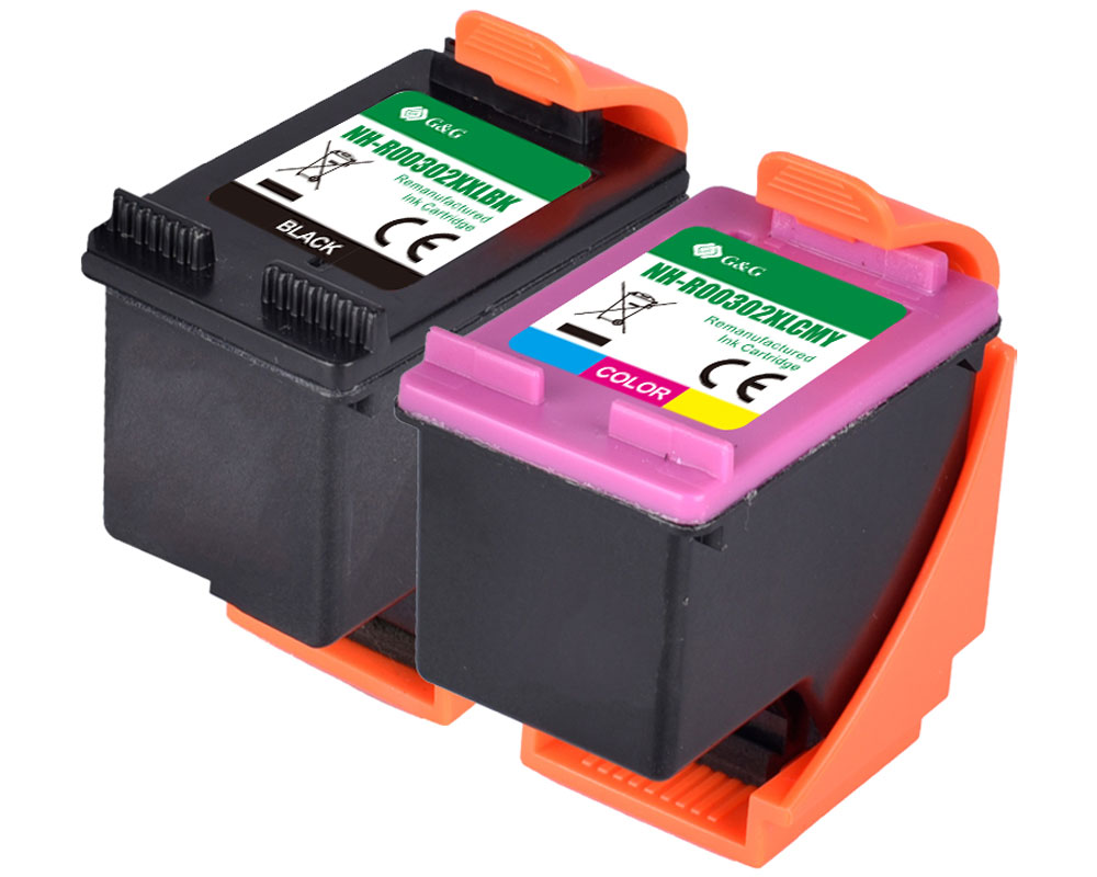 2x HP 302XL kompatible Druckerpatronen F6U68AE/F6U67AE Schwarz + Color