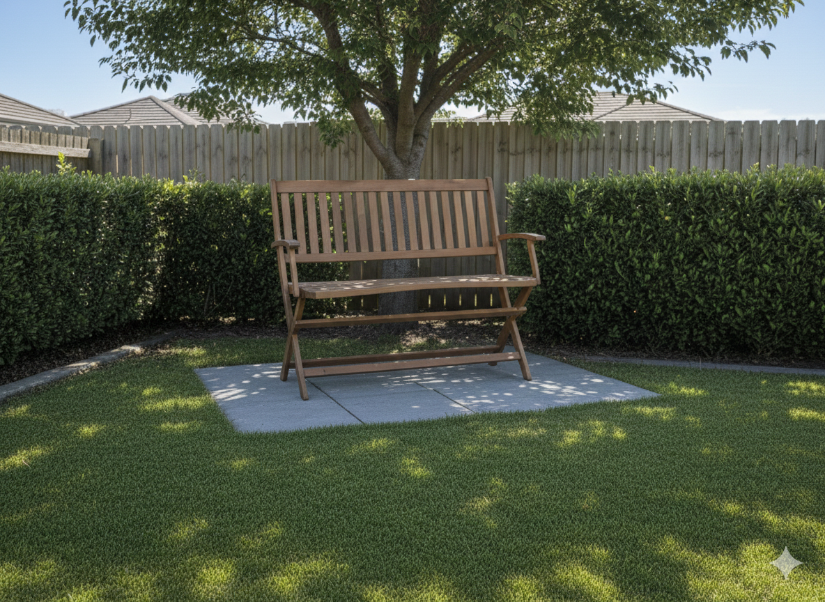 2-Sitzer faltbare Gartenbank aus Akazienholz, ca. 118 x 60 x 90 cm - Braun