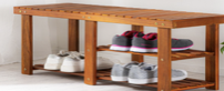 Prestige Home 2 in1 Schuhregal und Sitzbank Braun Akazienholz 87x33x46cm