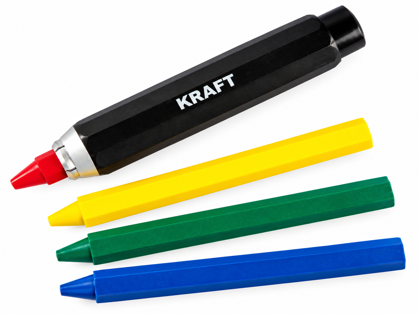 Wachssignierkreide-Set 5-teilig mit Kreidehalter, 4 Farben