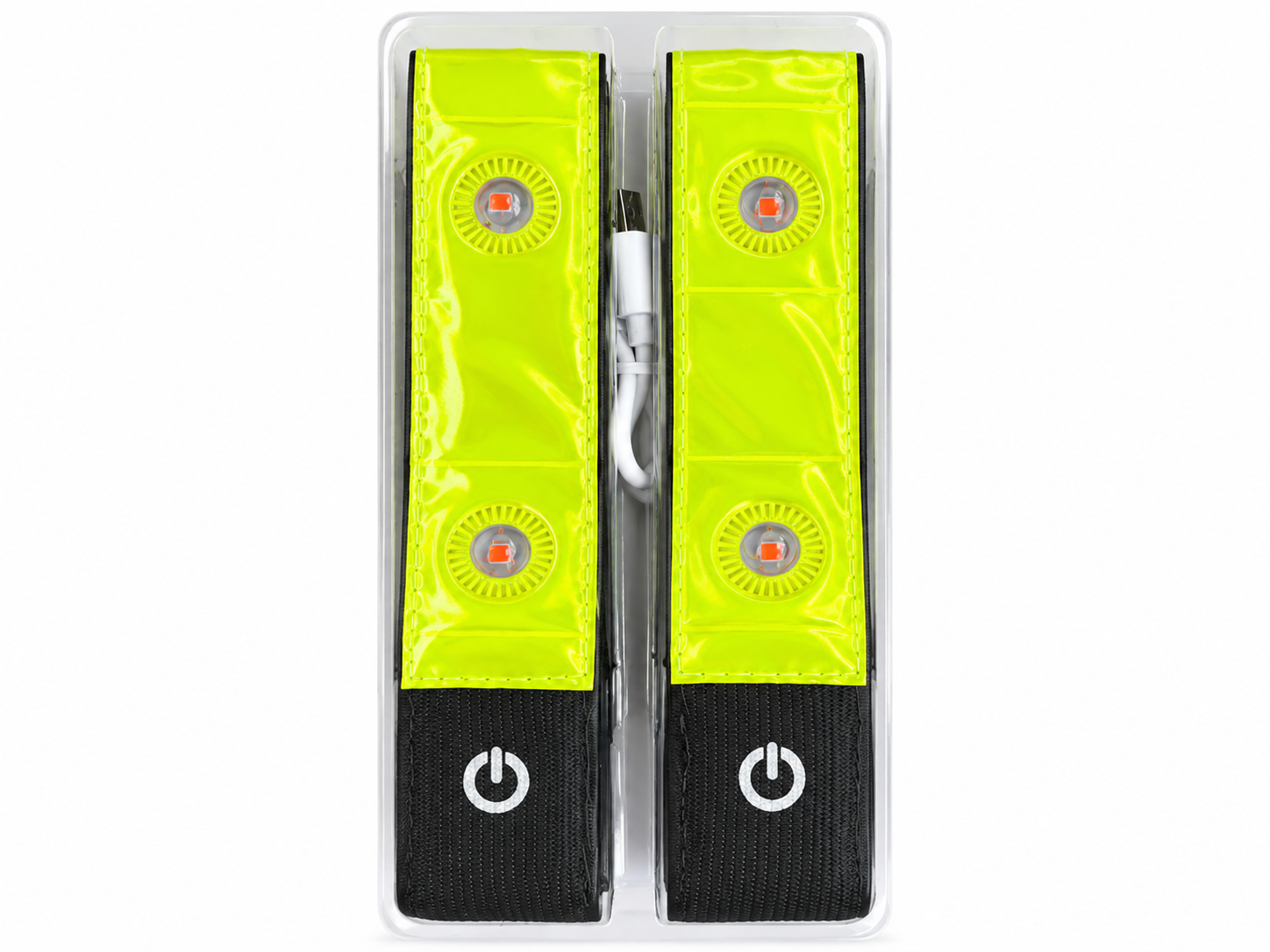 LED-Reflektorarmband 2er-Set, USB-aufladbar, IP44