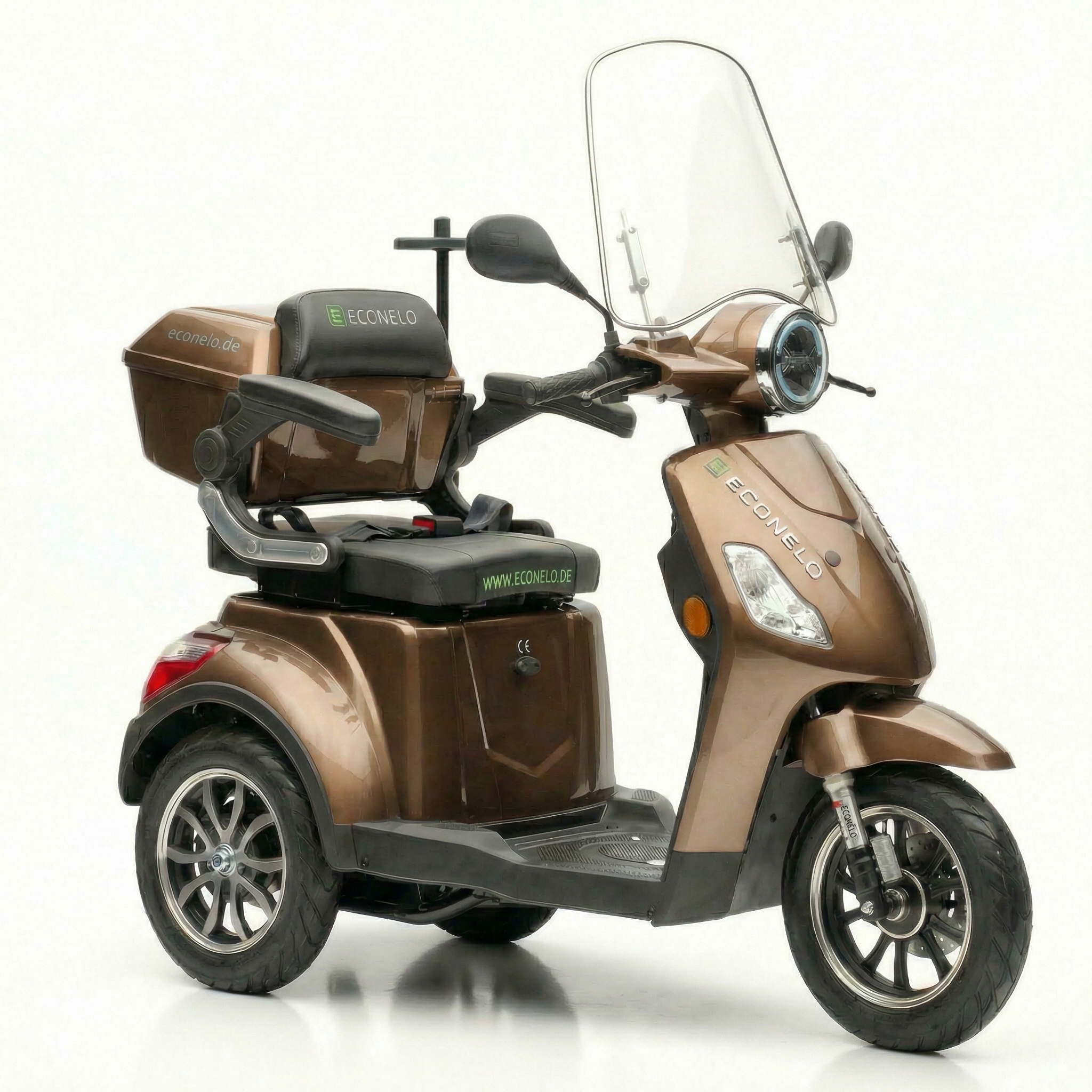 E-Seniorenmobil Denia P1000 L, Lithium-Akku, 3-Rad, 1000 Watt, Braun