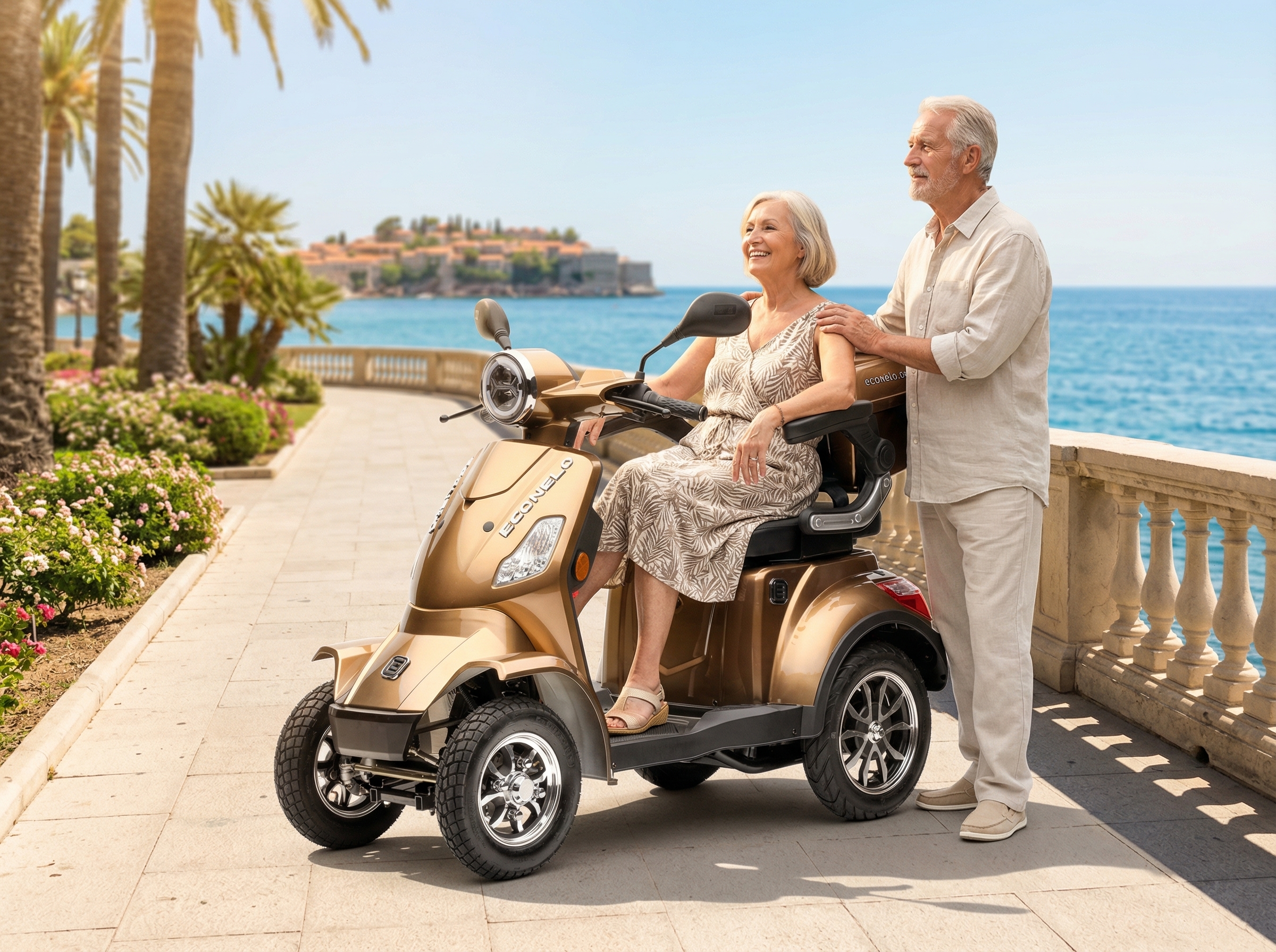 E-Seniorenmobil Voltrixx, Blei-Akku, 4-Rad, 1000 Watt, Braun
