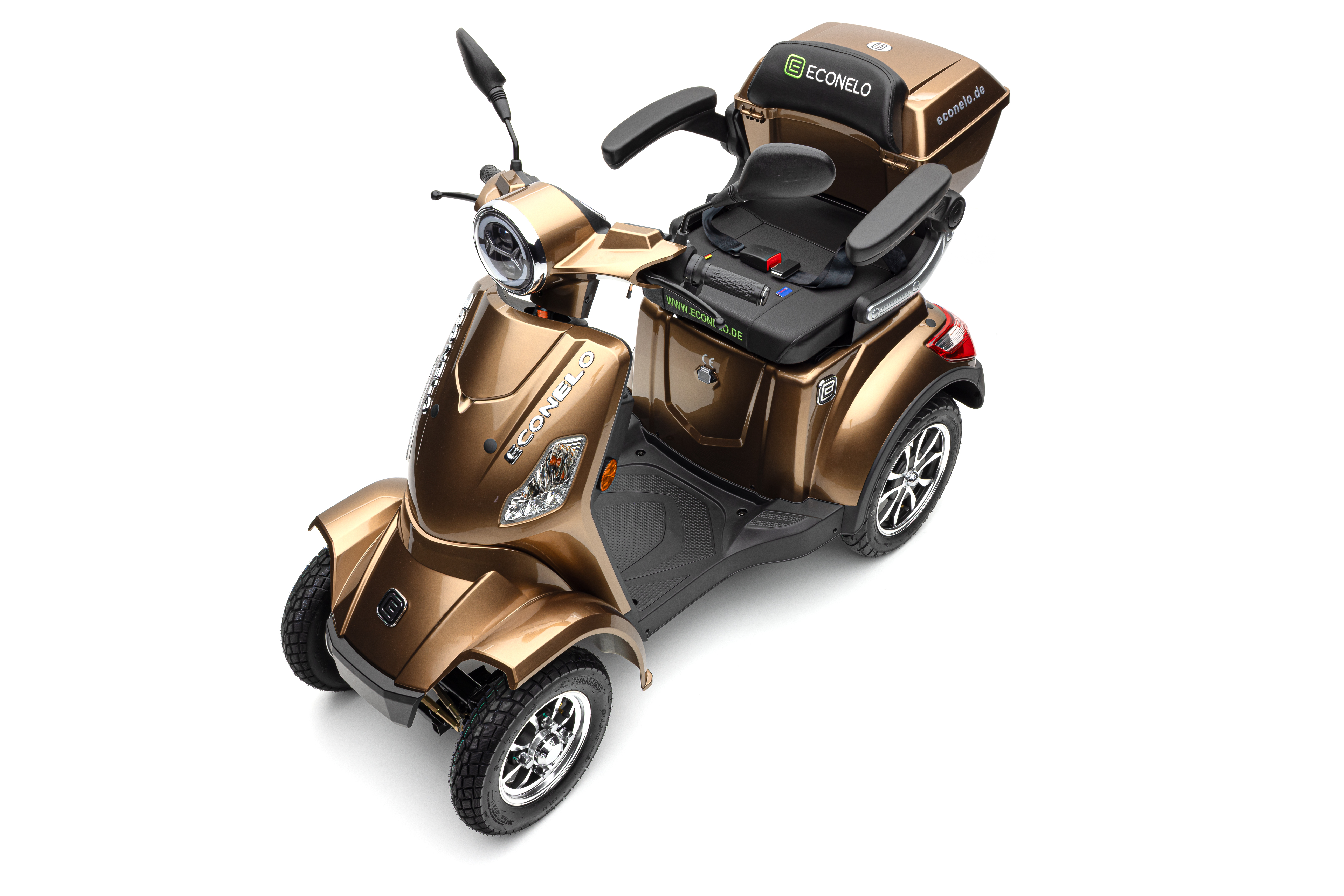 ECONELO Voltrixx E-Seniorenmobil 4-Rad 1000 W mit Blei-Akku, braun ...
