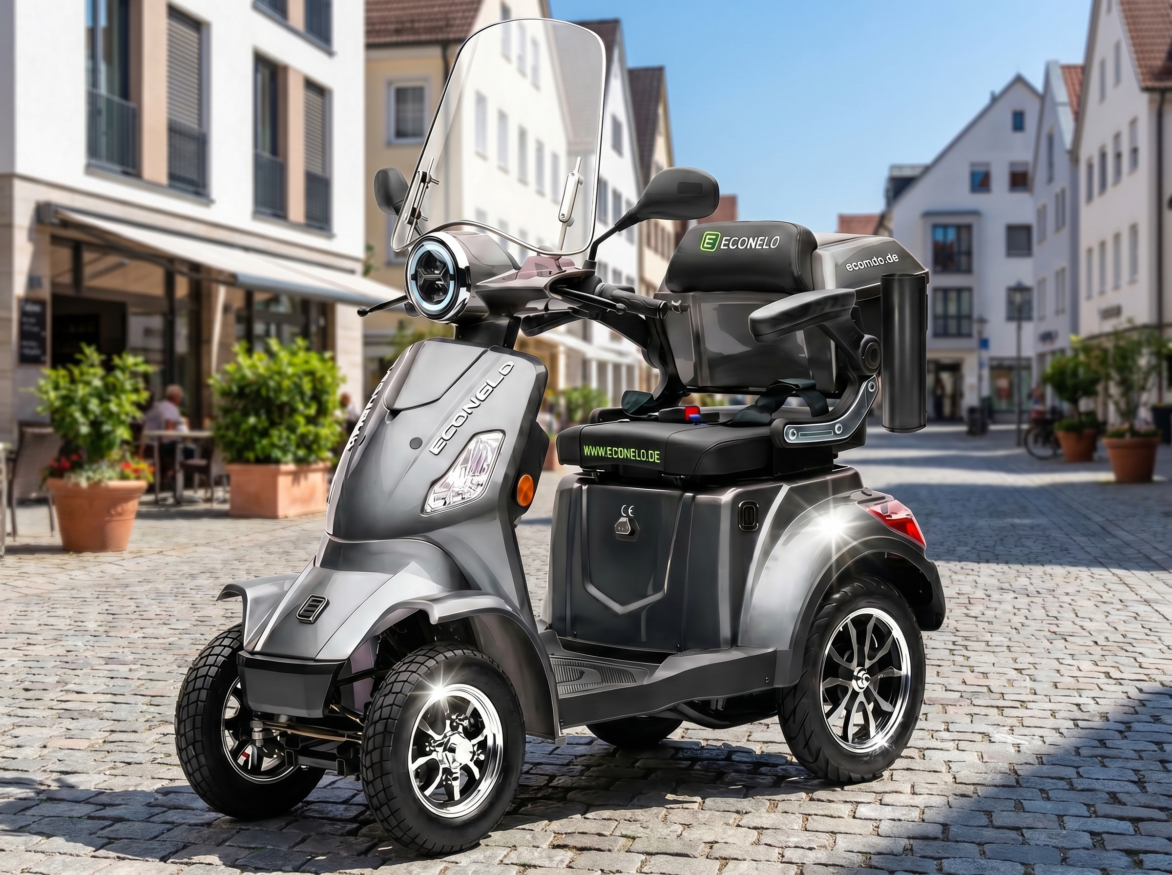 ECONELO Venezia E-Seniorenmobil 4-Rad 1000 W mit Lithium-Akku grau ...