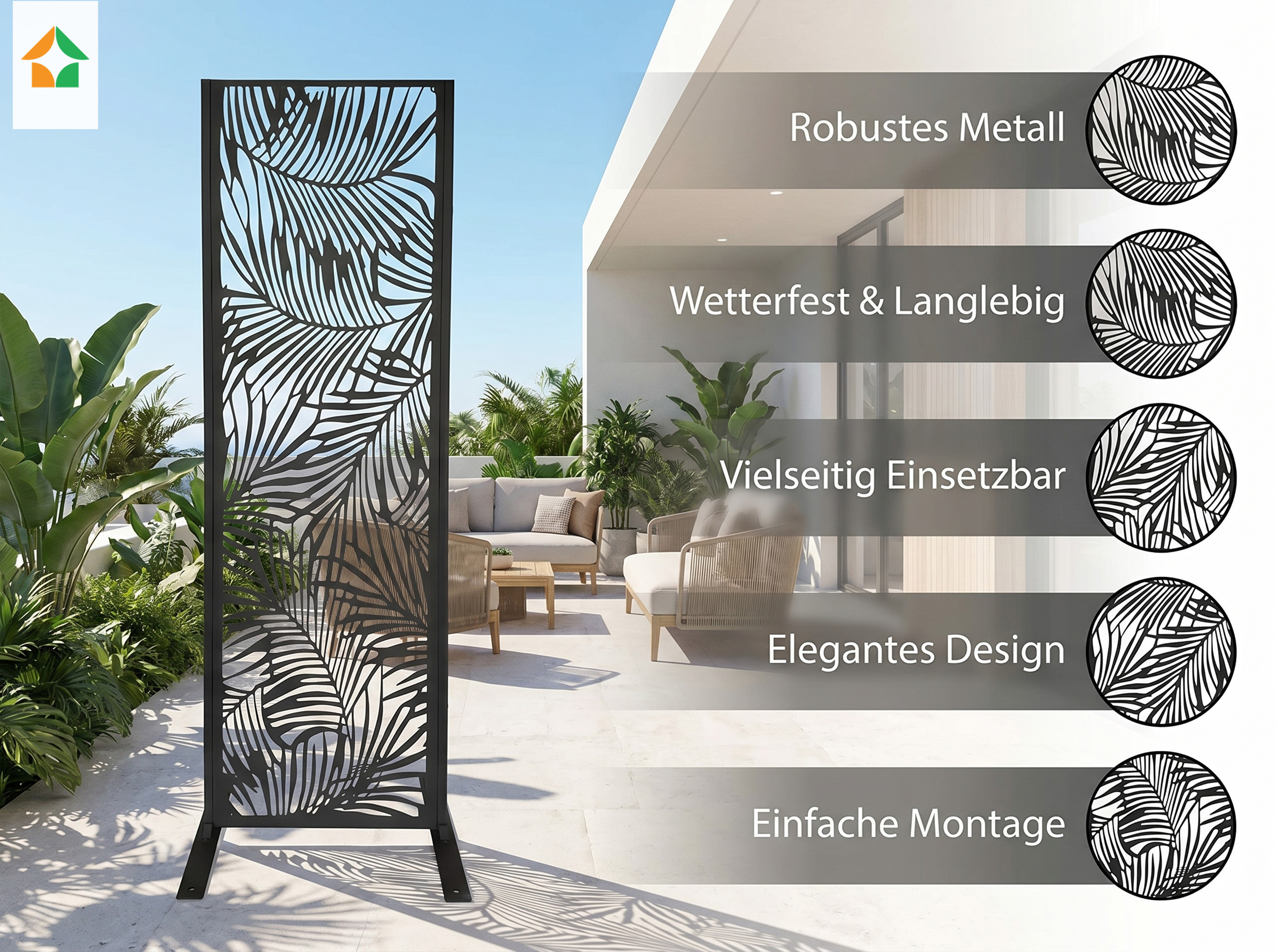 Dekorative Metallpaneel Metallsichtschutzwand - Flieder